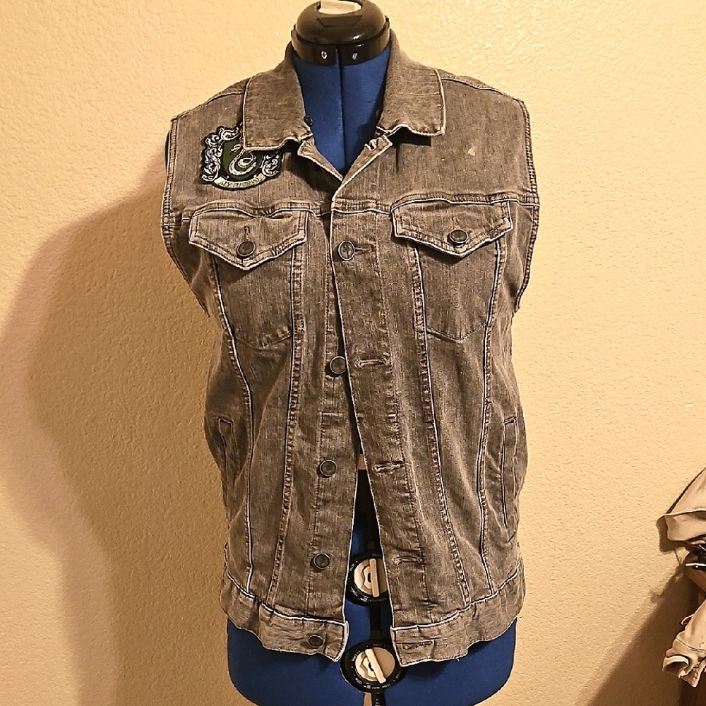Gray Denim Harry Potter Death Eaters vest size Medium